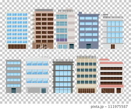 Commercial building illustration set 111975587