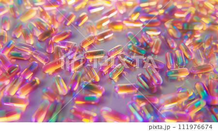 AI-generated content. Medical Capsules Made of Iridescent Material 111976674