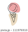 Ice cream, hand drawn sketch, vector. 111976910