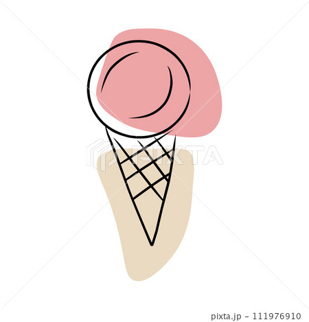 Ice cream, hand drawn sketch, vector. Ice cream, hand drawn sketch, vector. 111976910