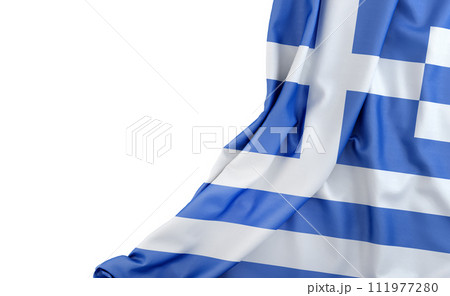 Flag of Greece with empty space on the left. Isolated. 3D Rendering 111977280