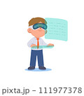 A office man using AR-VR glasses, illustration vector cartoon character design on white background. 111977378