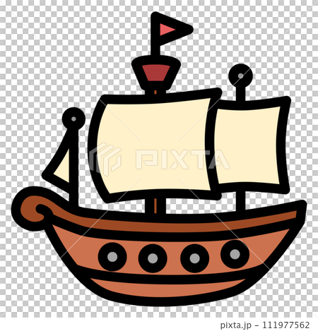 Color vehicle icon illustration pirate ship 111977562