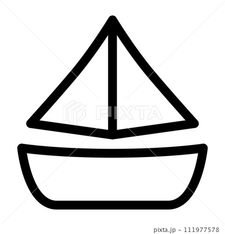 線画乗り物アイコンイラスト　ヨット 111977578