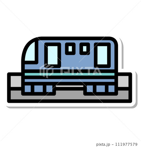 ステッカー乗り物アイコンイラスト　モノレール 111977579