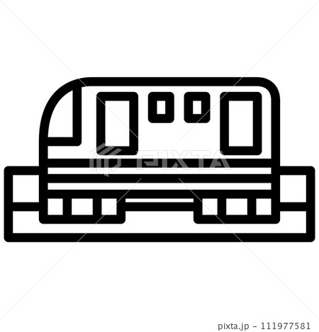 線画乗り物アイコンイラスト　モノレール 111977581