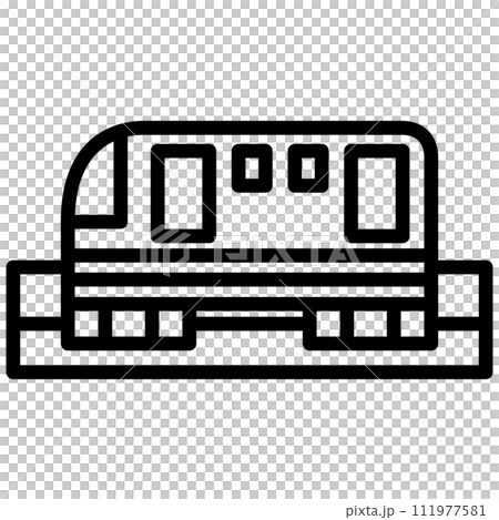線画乗り物アイコンイラスト　モノレール 111977581