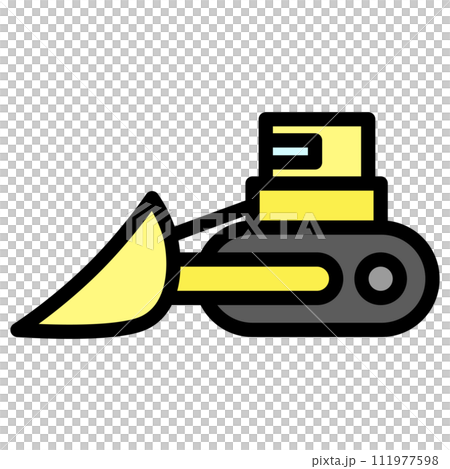 Color vehicle icon illustration bulldozer Color vehicle icon illustration bulldozer 111977598