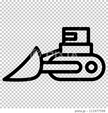 Line drawing vehicle icon illustration bulldozer 111977599