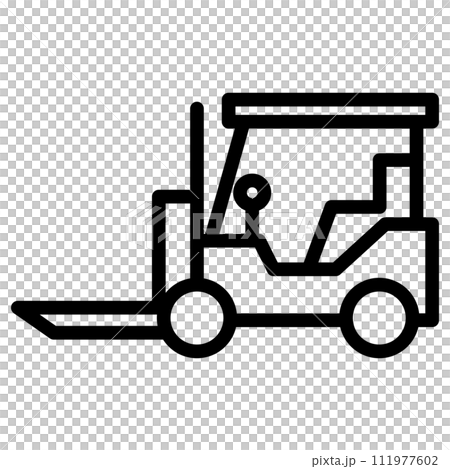 線畫車輛圖示插圖堆高機 111977602
