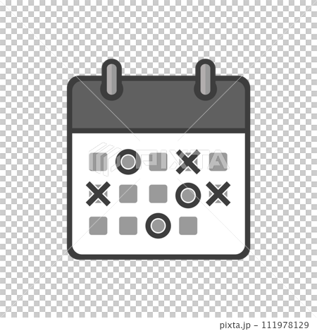 マルとバツのマークとカレンダーのアイコン - スケジュール・予定表・日程調整のイメージ素材 マルとバツのマークとカレンダーのアイコン - スケジュール・予定表・日程調整のイメージ素材 111978129
