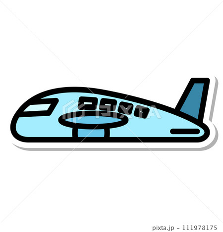 ステッカー乗り物アイコンイラスト　飛行機 111978175