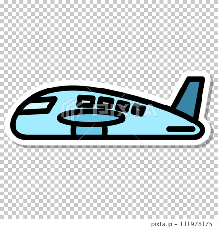 ステッカー乗り物アイコンイラスト　飛行機 111978175