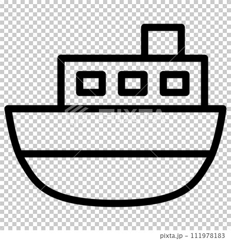 Line drawing vehicle icon illustration tourist boat 111978183