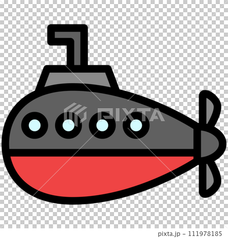 彩色車輛圖示圖潛水艇 111978185
