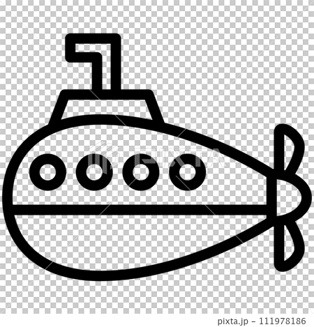 線條畫車輛圖示圖潛水艇 111978186