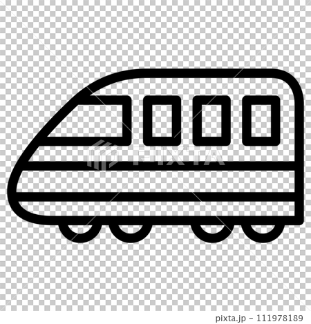線画乗り物アイコンイラスト　高速電車 111978189