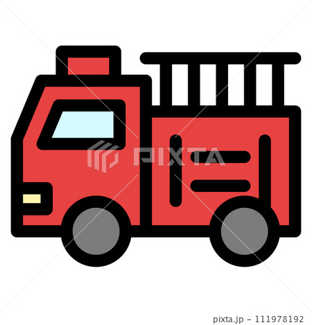 カラー乗り物アイコンイラスト 消防車 カラー乗り物アイコンイラスト 消防車 111978192