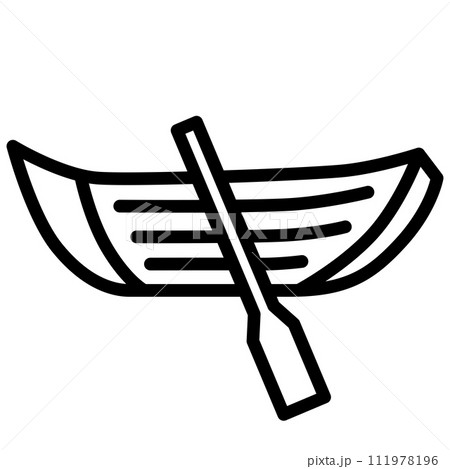 線画乗り物アイコンイラスト 手漕ぎボート 線画乗り物アイコンイラスト 手漕ぎボート 111978196
