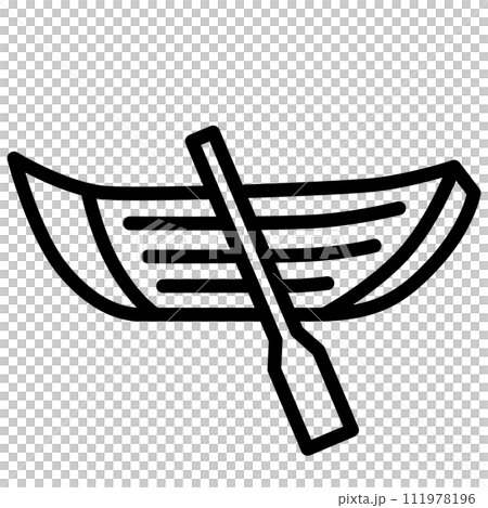 線画乗り物アイコンイラスト 手漕ぎボート 線画乗り物アイコンイラスト 手漕ぎボート 111978196