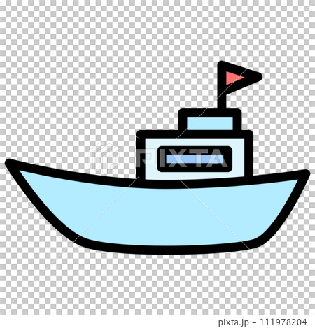 彩色車輛圖示圖漁船 111978204