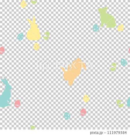 Seamless pattern with rabbits and easter eggs Seamless pattern with rabbits and easter eggs 111979384