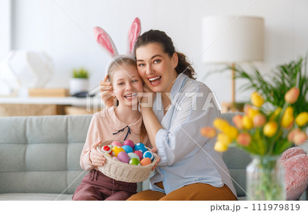 Family celebrating Easter Family celebrating Easter 111979819