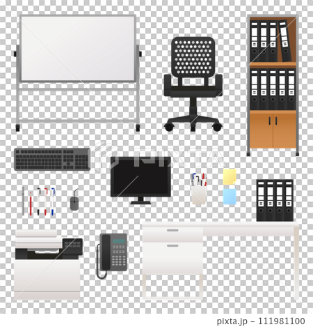 illustration of office worker supplies 111981100