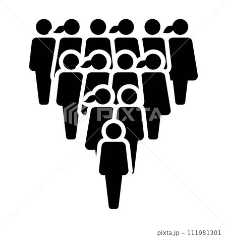 People icon vector male and female group of persons symbol in glyph pictogram illustration 111981301