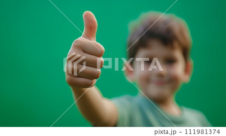 boy showing thumb up 111981374