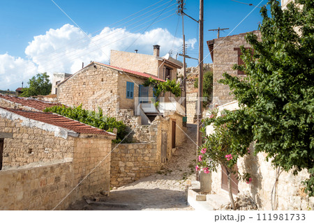 Narrow street in Vouni village. Limassol District, Cyprus Narrow street in Vouni village. Limassol District, Cyprus 111981733