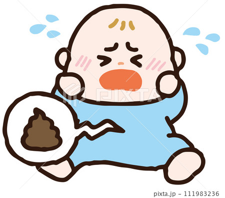 便秘で泣く赤ちゃん 111983236