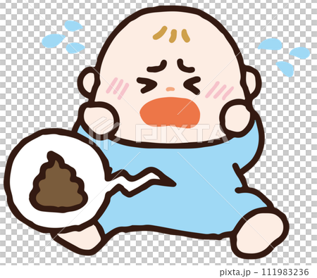 便秘で泣く赤ちゃん 111983236