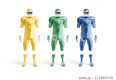 Blank colored american football uniform mockup, front view 111983536