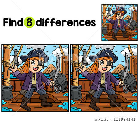 Pirate with Gun and Cutlass Find The Differences Pirate with Gun and Cutlass Find The Differences 111984141