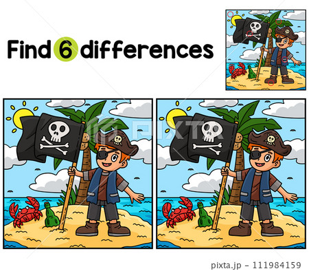Pirate and Skull Flag Find The Differences 111984159