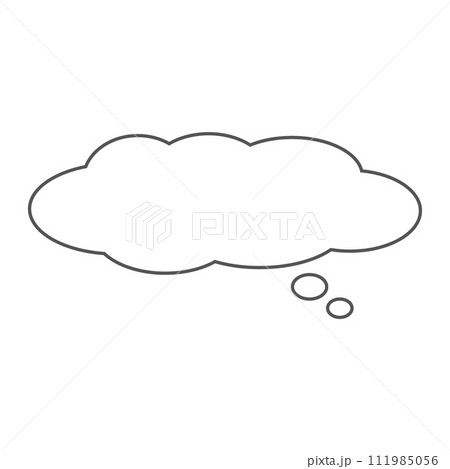 もくもく雲形の考えるふきだし もくもく雲形の考えるふきだし 111985056