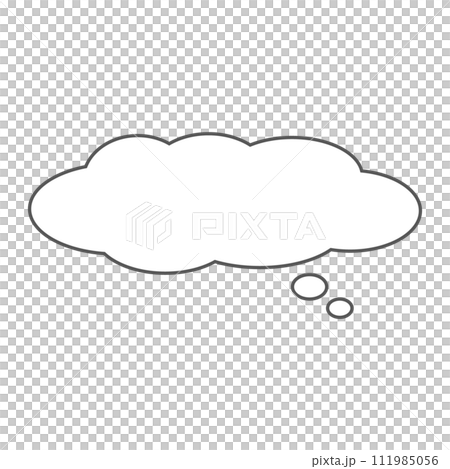 もくもく雲形の考えるふきだし もくもく雲形の考えるふきだし 111985056