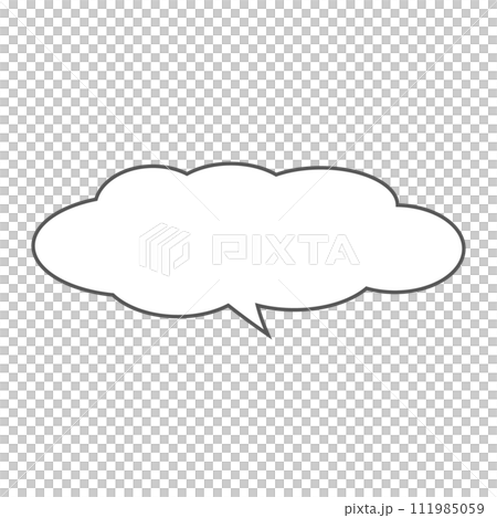 もくもく雲形のふきだし 横長 もくもく雲形のふきだし 横長 111985059