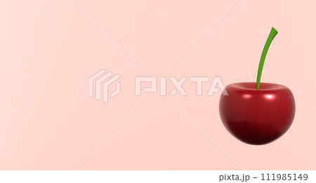 3D rendering of cherry icon. Red cherry fruit. Fruit and healthy food concept. 3D rendering illustration 3D rendering of cherry icon. Red cherry fruit. Fruit and healthy food concept. 3D rendering illustration 111985149