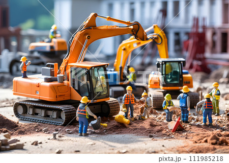 AI-generated content. Construction concept - toy construction site 111985218