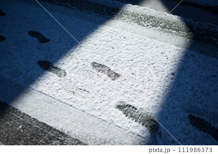 雪の上の足跡と影② 111986373