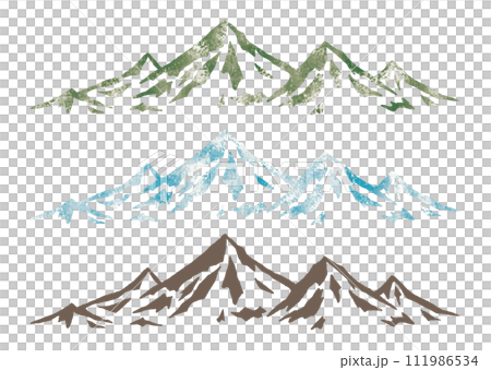 版画スタンプのようなグランジの山 版画スタンプのようなグランジの山 111986534