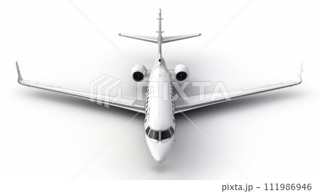 Modern Private Jet Isolated on White Background Modern Private Jet Isolated on White Background 111986946