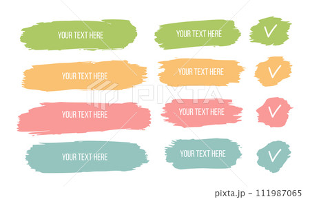 Vector highlighter brush lines. Marker pen highlight underline strokes. Vector highlighter brush lines. Marker pen highlight underline strokes. 111987065