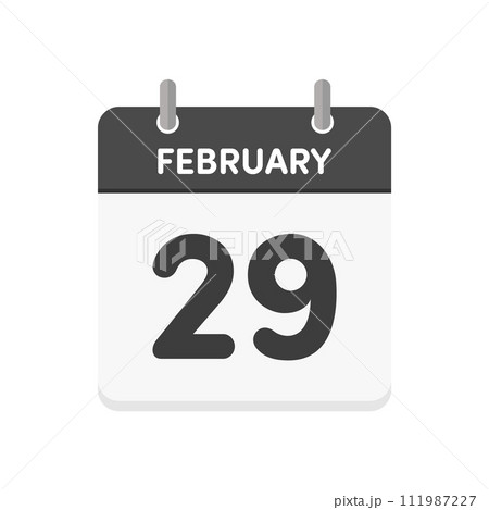 2月29日・FEBRUARY 29th の日めくりカレンダーのアイコン - うるう年のイメージ素材 2月29日・FEBRUARY 29th の日めくりカレンダーのアイコン - うるう年のイメージ素材 111987227