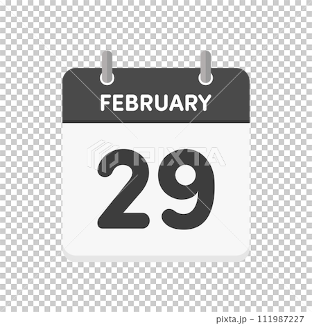 2月29日・FEBRUARY 29th の日めくりカレンダーのアイコン - うるう年のイメージ素材 2月29日・FEBRUARY 29th の日めくりカレンダーのアイコン - うるう年のイメージ素材 111987227