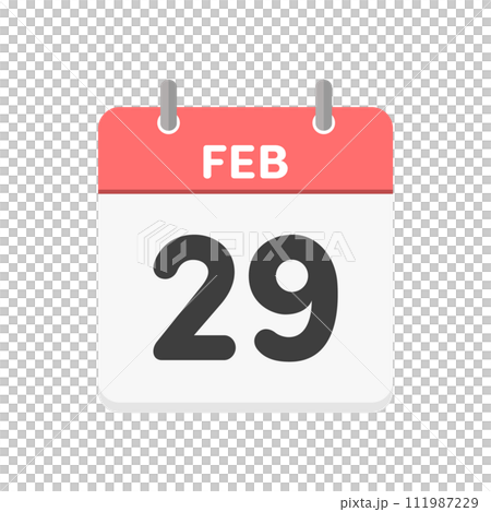 February 29th/FEB 29th daily calendar icon - Leap year image material February 29th/FEB 29th daily calendar icon - Leap year image material 111987229