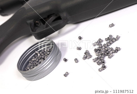 Part of an air rifle ready to receive a pellet Part of an air rifle ready to receive a pellet 111987512