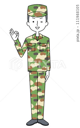 オッケーサイン　陸上自衛隊　迷彩服（男性） 111988105